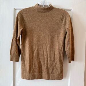 Club Monaco | Camel Brown Cashmere Mock-Neck Sweater XS